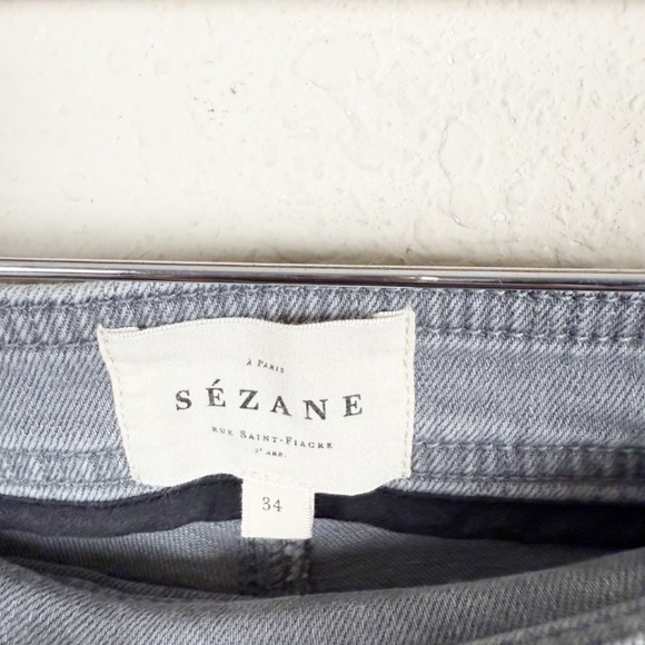 Sezane Clara Trousers Gray Denim Pants Size 34 - Picture 4 of 6